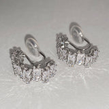 Fashion Fine Sparkle Zircon C Shape Ear Cuff Metal Clip Earrings For Women Without Piercing Cartilage Ear Clip Wedding Jewelry