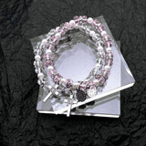 New Trendy Female y2k Spice Nracelets Girl Fashion Crystal Rhinestone Transparent Beaded Elastic Bracelet