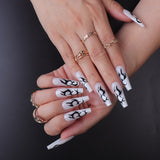 24Pcs/Set Manicure Wearable Ballerina Removable Coffin Nail With Glue Fake Nails Finished Women Girls False Nails Art Decoration