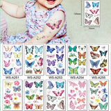 10 kind Watercolor Floral Butterfly Tattoo Children Safe Makeup Temporary Flower Body Arm Disposable Sticker tatouage temporaire