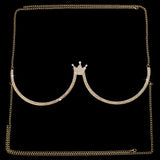 Stonefans Flash Butterfly Rhinestone Chest Bracket Bra Chain for Women Round Breast Body Jewelry NightClub Sexy Bikini Chains