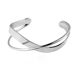 NEW 1 Simple White Shellfish Board Bend Metal Geometric Overlap Acetic Resin Open Bangle for Women Girls Jewellery