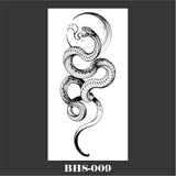 Summer Snake Flower Temporary Tattoos Sticker Waterproof Cool Dark Style Unisex Water Transfer Fake Tattoo Women Accessory