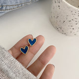 Mtcytea Sweet Acrylic Heart Stud Earrings Delicate Gold Color Cute Mini Ear Studs Trendy Ear Nails For Women Girls Wedding Jewelry Gift