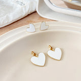 Fashion Stud Earrings For Women White Heart Drip Oil Earrings Pearl Earring Fine Jewelry Wholesale