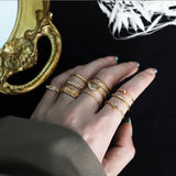 15 Pieces/set of Ring Set New Hot Sale Ladies Fashion Temperament Retro Punk Style Bohemian Joint Ring Jewelry Girl Banquet Gift