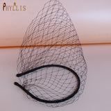 JM06 Rhinestone Women's Fascinating Veil Retro Charming Hat Bridal Veil with Headhoop Birdcage Wedding Women’s Fascinator Veil