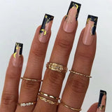 24Pcs/Set Manicure Wearable Ballerina Removable Coffin Nail With Glue Fake Nails Finished Women Girls False Nails Art Decoration