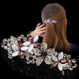 Mtcytea Korean version of the retro crystal flower spring clip hairpin bow hairpin temperament female fashion hairpin hair accessories