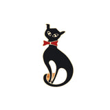 Cartoon Animal Brooches Black White Couple Cat Fish Bone Enamel Pins Clothes Collar Lapel Pin Bag Metal Badges Jewelry For Lover