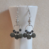 Natural Lava Stone Beads Long Earrings for Women Wholesale Beautiful Women Earrings  Silver Color Hanging Pendientes brincos