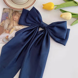 Solid Color Bow Ribbon Hair Clip New Women Large Bowknot Barrettes Women Ponytail Clip Headband Girls Hair Accessories Gift