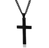 Fashion Men's Necklace Rectangle Pendant Necklace Fashion Simple Cross Chain Lover Gift Free Shipping