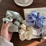 Elegant Silk Elastics Hair Band Solid Color Scrunchies for Women Girl Ponytail Holder Hair Rope Korean Hairband Hair Accessoires