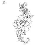 Mtcytea 1Sheet Colorful Peony Flowers Tattoo Women Waterproof Temporary Black Tattoo Sticker women wrist arm sleeves tatoo Fake Body Art