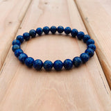 Mtcytea Lapis bracelet for Men Lapis lazuli Bead Bracelet Gold Hematite Mens Bracelet Blue Stone Bracelet Hematite Bracelet