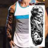 Large Arm Sleeve Tattoo Tiger Skull Owl Waterproof Temporary Tatto Sticker Fox Lion Body Art Full Fake Tatoo Women Men