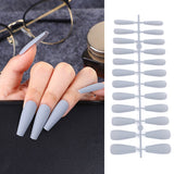 24Pcs Matte Long Ballerina False Nails Tips Colorful Coffin Full Cover Fake Nails With Glue Nail Art Decor Manicure Extension