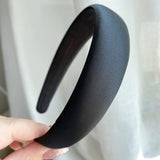 New Satin Hair Band Girls Solid Color Headband Wide Padded Hair Hoop Headwear Wholesale Fashion Hair Accessories for Women