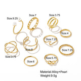 10pcs Punk Gold Color Chain Rings Set For Women Girls Fashion Irregular Finger Thin Rings Gift Female Knuckle Jewelry Party