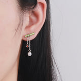 New Trend Korean Fresh Asymmetric Modelling Drop Earrings Contracted Lovely Pearl Women Vintage Style Senior Earrings