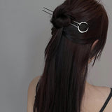 Trendy U Shape Elegant Hair Sticks Women DIY Hairstyle Black Stones Hairpins Crescent Moon Hair Accessories Brand Designs