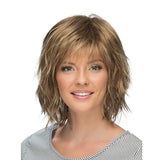 Synthetic Hair Blonde Brown Wigs for Women  Curly with Bangs Short Wig