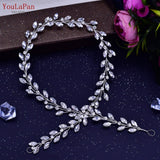 YouLaPan HP282 Wedding Headband Alloy Flower Leaf Hair Tiara Rhinestone Headpiece Bridal Headwear Hair Accessories Head Jewelry