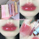 Mtcytea Iced Tea Mirror Lip Glaze Watery Lip Gloss Waterproof Lasting Transparent Jelly Liquid Lipstick Womon Beauty Makeup Lip Cosmetic