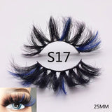 3D Mixed Color Mink Lashes Wholesale Beauty Natural Individual Eyelashes Fluffy Lash Extension mix pink blue dramatic lash