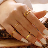 Fashion Minimalism Round Rings Set Boho Classic Geometric Twist Open Ring Joint Rings for Women Female Jewelry