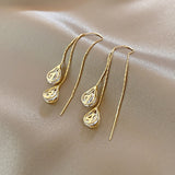 Korean Gold Color Long Tassel Earrings For Women Fashion Crystal Butterfly Heart Star Dangle Earring Lady Elegant Party Jewelry