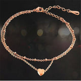 2PCS Retro Pearl Heart Infinity Ankle Anklet Bracelet Set Bohemia Foot Beach Anklets Women Fashion Barefoot Chain Jewelry