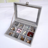 Hot Sales Fashion Portable Velvet Jewelry Ring Jewelry Display Organizer Box Tray Holder Earring Jewelry Storage Case Showcase