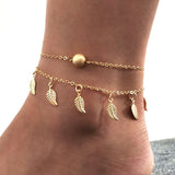 Women's Anklet Bohemian Layered Heart Anklets Butterfly Daisy Zircon Ankle Bracelet Beach Barefoot Sandals Foot Leg Jewelry Gift
