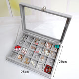 Hot Sales Fashion Portable Velvet Jewelry Ring Jewelry Display Organizer Box Tray Holder Earring Jewelry Storage Case Showcase