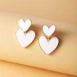 Fashion Stud Earrings For Women White Heart Drip Oil Earrings Pearl Earring Fine Jewelry Wholesale