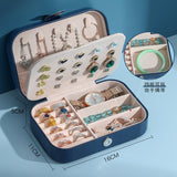 Mtcytea  Jewelry Organizer Display Travel Jewelry Case Boxes Portable Locket Necklace Jewelry Box Leather Storage Earring Ring Holder