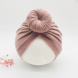 Mtcytea Solid Color Knotted Beanie for Baby Girls Large Bow Turban Infant Beanies kids Thick Warm Outdoor Bonnet Caps  Boys Winter Hat