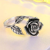 Delysia King Simplicity Size Adjustable Rose Ring Plant Antique Versatile Rings Gifts for Girlfriends