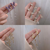 Alloy Earrings for Women Fashion Long retro Tassel Jewelry Pearl Earrings Jewelry accessories