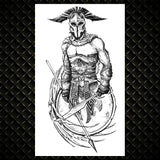 Large Cool Spartan Warrior Temporary Tattoos For Men Boys Ancient Gladiator Fake Waterproof Big Arm Tattoo Stickers Ares Mars