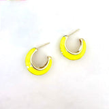 Lost Lady New Fashion Semicircle Oil Dripping Earrings Ladies Alloy Earrings With The Same Type of Jewelry Wholesale