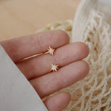 Luxury Micro Inlaid Six-pointed Star Tiny Earring No Pierced Ears AAA Zircon Clip Earring Charm Daily 14K Plated Gold Brincos