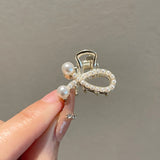 Pearl Rhinestone Mini Hair Claw Retro Diamond Flower Women Girls Crab Claw Clip Small Hairpins Hair Crabs Girls Hair Accessories