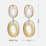 Mtcytea New Fashion Retro Acrylic Beaded Earrings European And American Exaggerated Metal Handmade Crystal Earrings Women's Jewelry