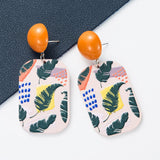 MtcyteaCreative Oil Painting Style Color Flower Earrings Niche Design Acrylic Contrast Color Earrings For Women New Trend