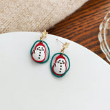 New Trendy Christmas Stud Earrings For Women Santa Claus Snowman Elk Bell Asymmetric Earring Girls Christmas New Year Jewelry