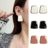 Mtcytea 5Colors Black/White Enamel Korean Stud Earrings For Women  Fashion Jewlery Simple Female Earring Oorbellen Aretes De Mujer