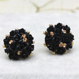 new design fashion brand jewelry rose flower Summer style stud earring gold Happy marriage earring for women gift